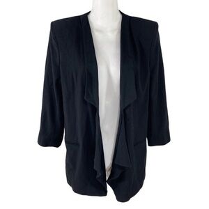 French Connection Black Drape Open Front Blazer Jacket 8